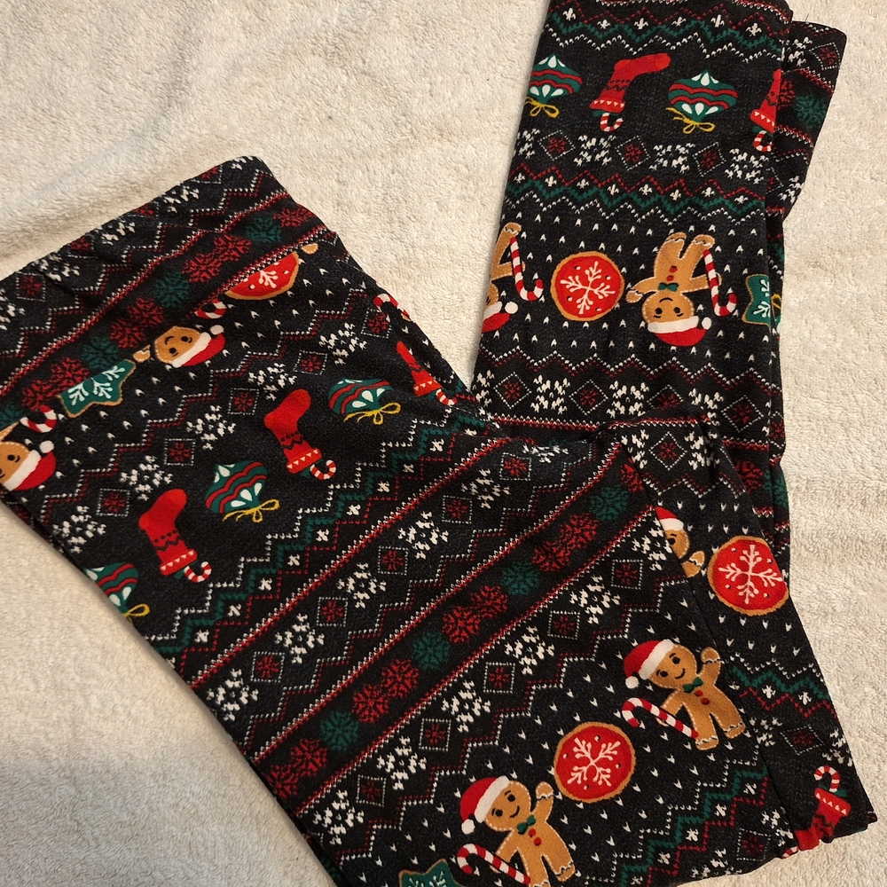 Festive Black Womens Pajamas with Holiday Print